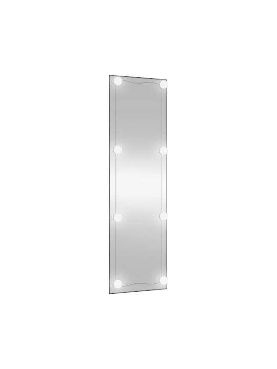 vidaXL Wall Mirror with White Glass Frame 30x100cm 1pcs