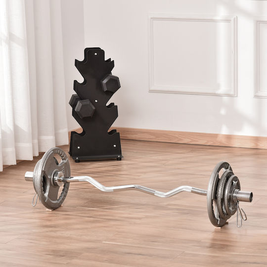 HomCom Set Discuri De Tip Olimpic 6buc Greutate Totală 35kg Φ50mm cu Mânere