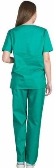 Alezi Unisex Green Pants & Blouse Set Cotton and Polyester