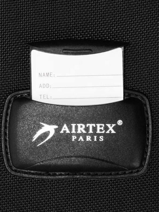 Airtex Paris Μεσαία Βαλίτσα Ταξιδίου Υφασμάτινη Μαύρη με 4 Ρόδες Ύψους 68εκ.