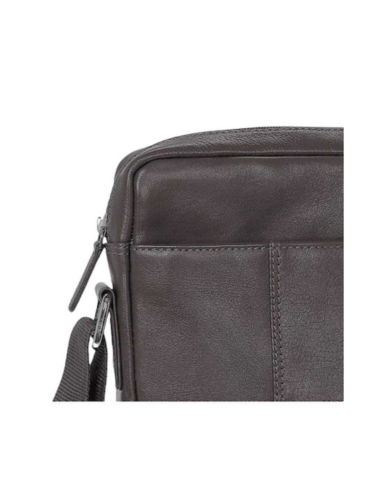 Leather Men's Bag Shoulder / Crossbody Dark Brown