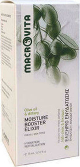 Macrovita Moisture Booster Elixir Olive Oil & Dittany Moisturizing Face Serum Booster with Hyaluronic Acid for Brightening & Revitalization 15ml