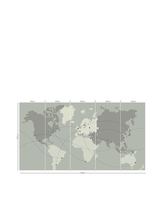 Tapet harta lumii - 100cm înălțimeX100cm lățime - Marburg (lipit) - Nu