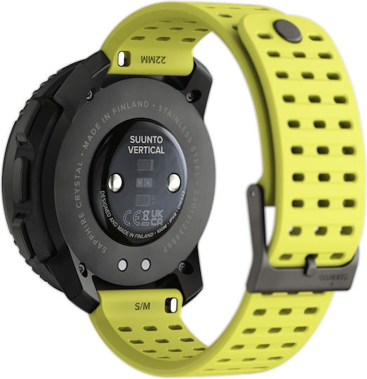 Suunto Vertical Stainless Steel 49mm Smartwatch with Heart Rate Monitor (Black Lime)