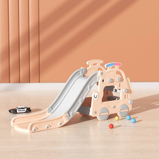 Kidstoys Tobogan Police cu coș de baschet 165x42x75cm pentru copii de 2+ ani Roz