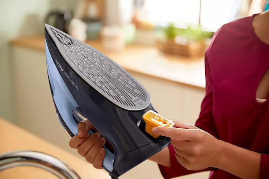 Philips Steam Iron 2800W with Non-stick Plate and Continuous Steam Supply 50g/min Light/Dark Blue