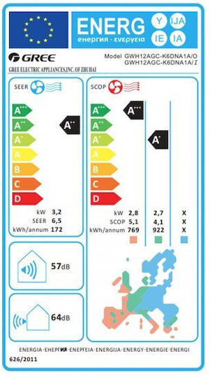 Gree Aura KAR2-N5 Aparat De Aer Condiționat Inverter 12000 BTU A++/A+ Cu WiFi Și Filtru Triplu Acțiune