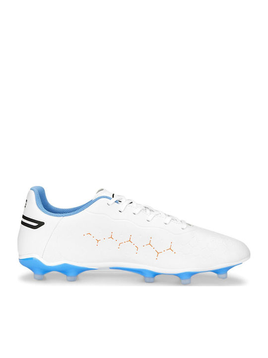 PUMA King Match Pantofi de Fotbal cu crampoane Albe