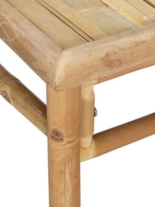 Sitting Room Outdoor Free Standing Bamboo Table Natural 65x55x30cm