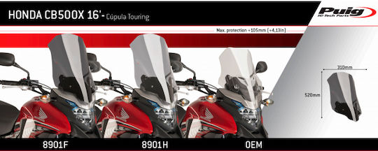 Puig Φιμέ Ζελατίνα Μοτοσυκλέτας για Honda CB 500X 8901F