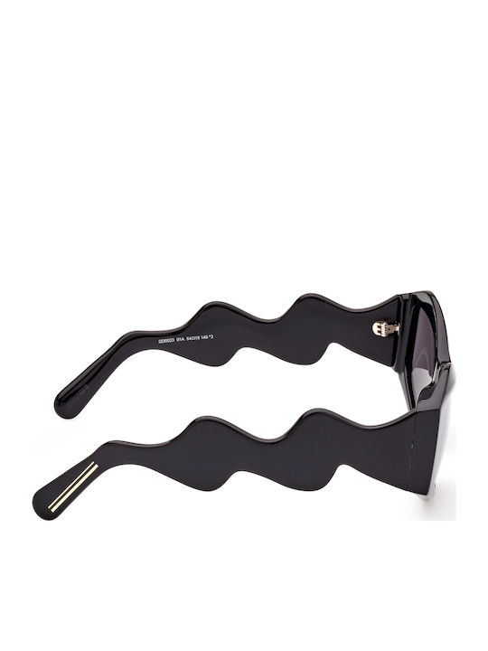 GCDS Women's Sunglasses with Black Plastic Frame and Gray Lens GD0023 01A