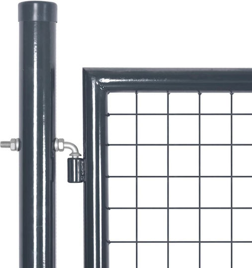 vidaXL Μεταλλική Πόρτα Φράχτη σε Γκρι Χρώμα 1.75x3m