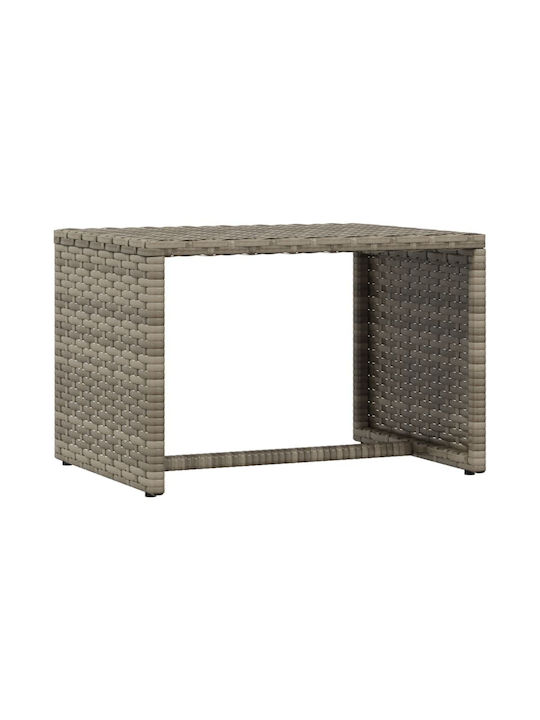 Sunbed Single Rattan with Cushion Gray with Table 201x55x20cm.
