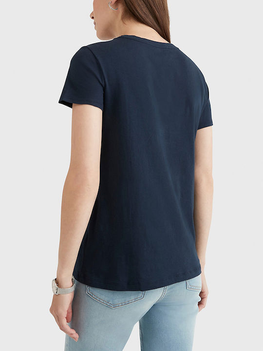 Abercrombie & Fitch Γυναικείο T-shirt Navy Μπλε με Στάμπα