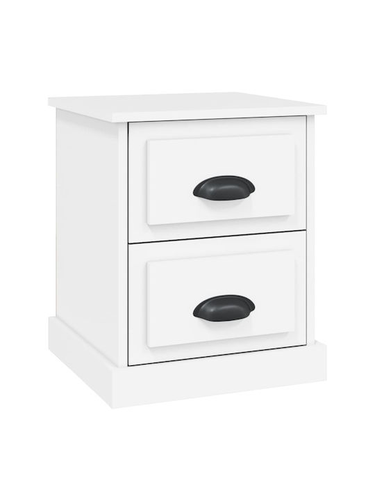 Wooden Bedside Table White 39x39x47.5cm