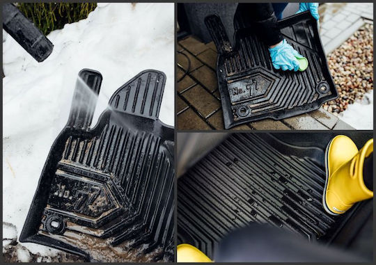 Frogum Set of Front and Rear Mats 3pcs Tray Type for Toyota Avensis Ford Edge 2009-2018 Black