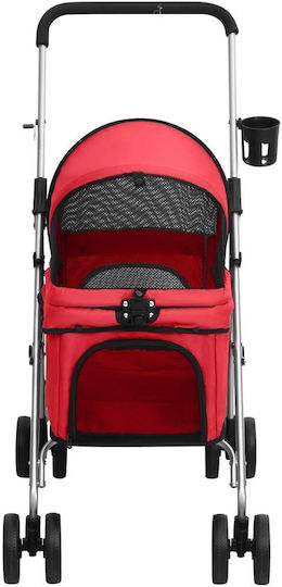 vidaXL Dog/Cat Carrying Red Stroller L76xW50xH100cm