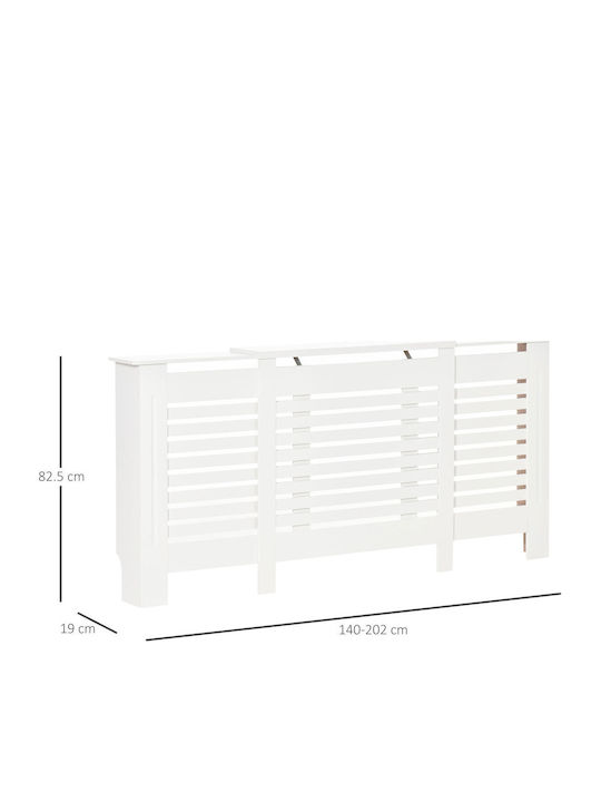 HomCom Heizkörperabdeckung aus MDF Weiß 140x19x82.5cm