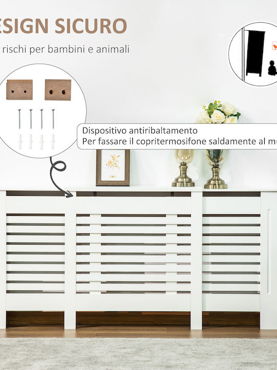 HomCom Heizkörperabdeckung aus MDF Weiß 140x19x82.5cm