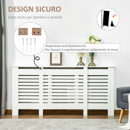 HomCom Κάλυμμα Καλοριφέρ από MDF Λευκό 140x19x82.5cm