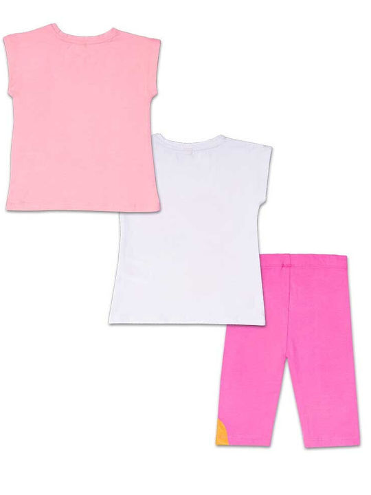 Tuc Tuc Kids Set with Leggings Summer 3pcs Pink