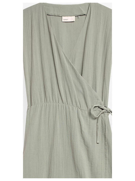 Sommer Mini Kleid Wickel Braun