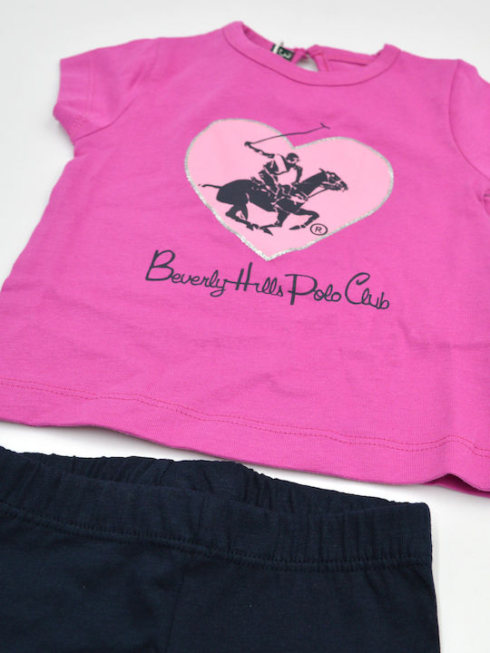 Beverly Hills Polo Club Kinder Set mit Shorts Sommer 2Stück Fuchsie