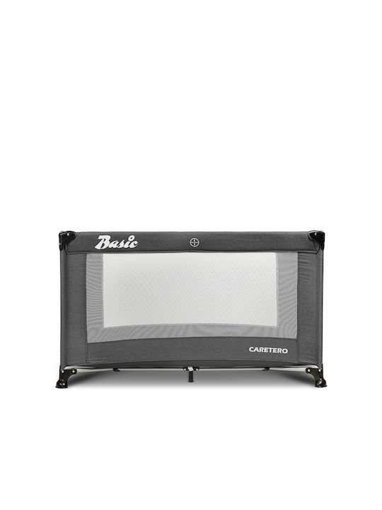 Caretero Basic Кошара за игра с Матрак Сив 126x65см