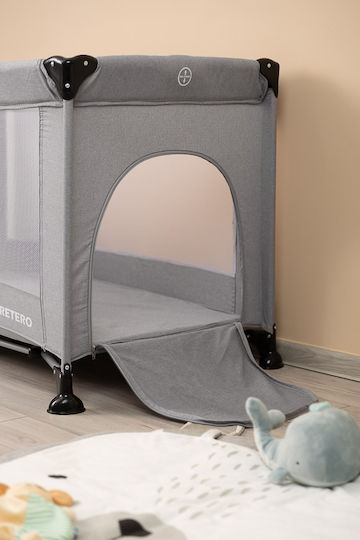 Caretero Basic Playpen with Mattress Gray 126x65cm