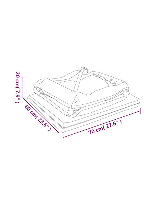 vidaXL Παρκοκρέβατο με Στρώμα Γκρι 110x82cm