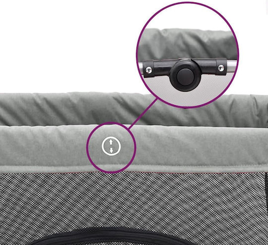 vidaXL Laufstall mit Matratze Gray 110x82cm