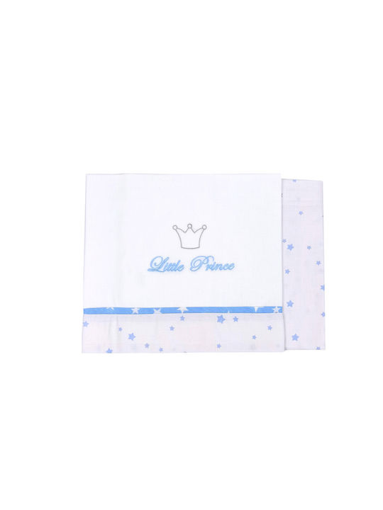 Baby Star Fitted Sheet Princess Blue 75x100cm