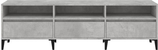 TV Stand made of Metal and Wood Grey 150x30x44.5cm