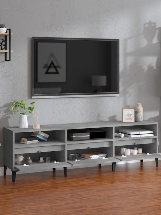 TV-Ständer aus Metall & Holz Grau M150xT30xH44.5cm