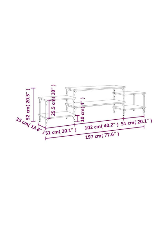 TV-Ständer Rauch Eiche M197xT35xH52cm