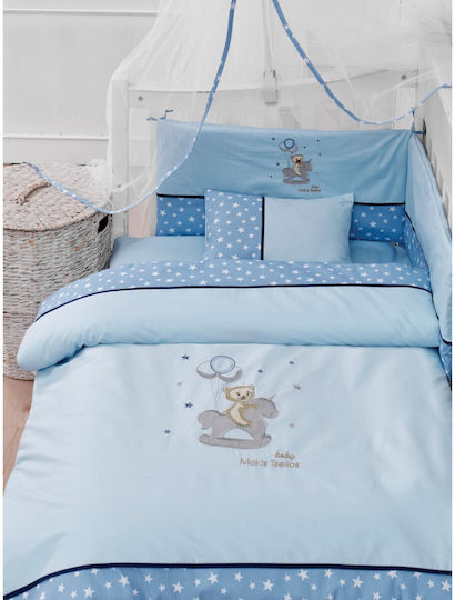 Makis Tselios Home Baby Crib Bedding Set Game 6pcs Light Blue