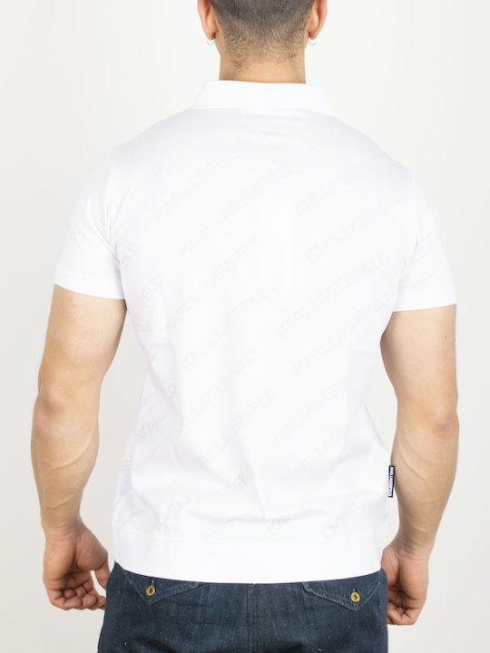 Karl Lagerfeld Men's Short Sleeve Blouse Polo White