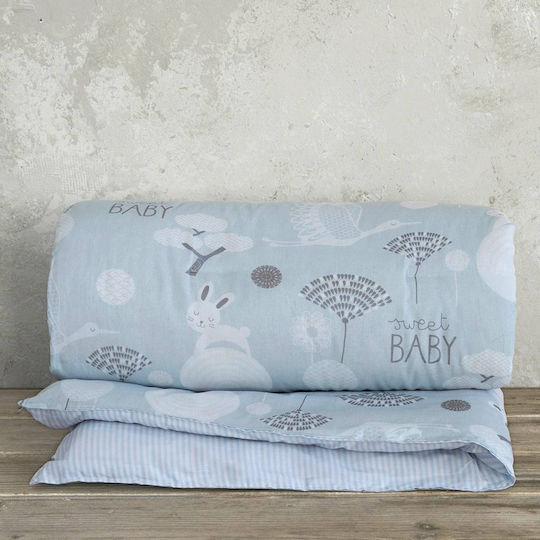 Nima Sunny Bunny Βρεφικό Κουβερλί Βαμβακερό Γαλάζιο 100x140cm