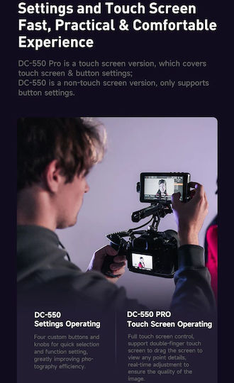 Viltrox DC-550 PRO 5.5" Full HD HDMI On-Camera Monitor With Touchscreen and 4K Support Monitor - Recorder