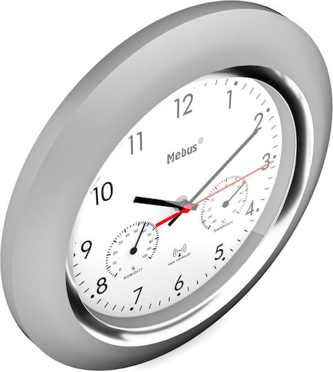 Mebus Antique Wall Clock Metallic Silver Ø25cm