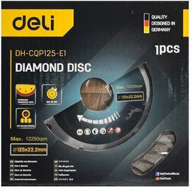 Deli Δίσκος Κοπής Δομικών Υλικών 125mm