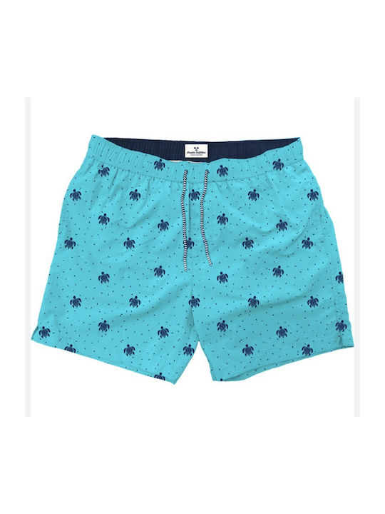 Double Men's Swimwear Bermuda Aqua with Patterns