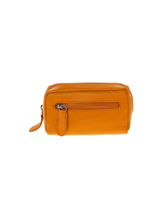 Lavor Small Leather Women's Wallet Coins Orange