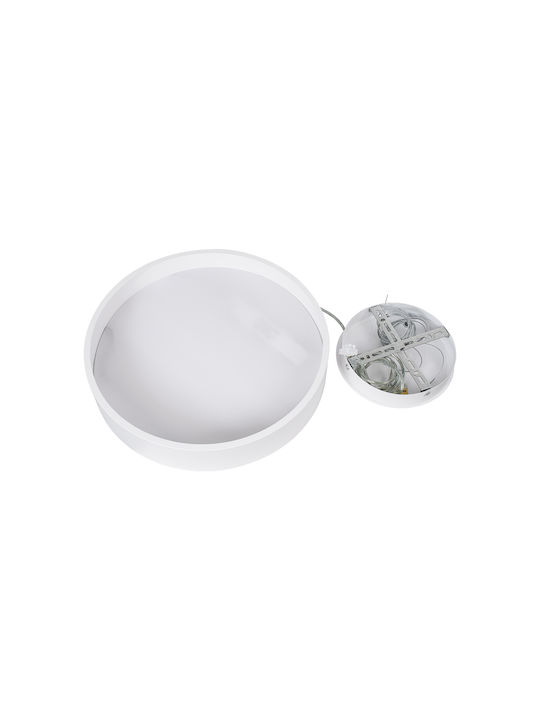 GloboStar Burton Deckenleuchte 40cm Weiß mit Integrierter LED und Fernbedienung