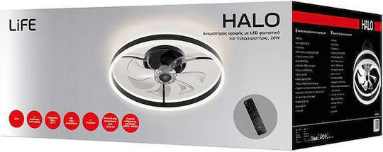 Life Halo Ceiling Light 50cm with Light Grey / Black
