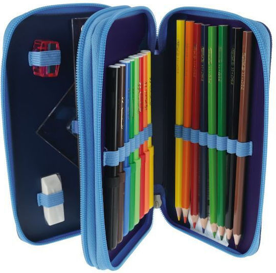 Herlitz Deep Sea Pencil Case Full with 2 Compartments Blue