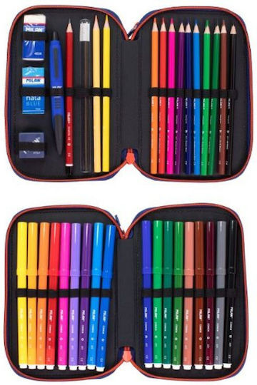 Milan NINJUTSU Pencil Case Full with 2 Compartments Blue