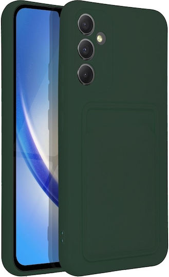 Forcell Card Back Cover Σιλικόνης με Υποδοχή για Κάρτες Πράσινο (Galaxy A34)