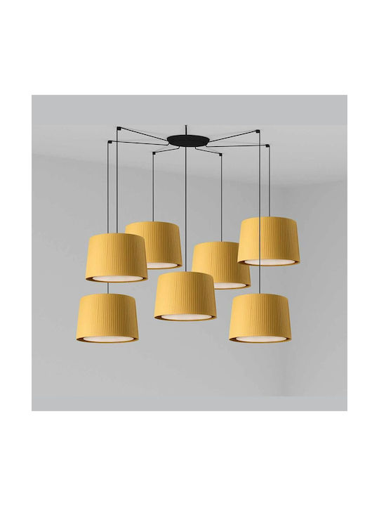 Faro Barcelona Samba Pendant Chandelier for 7 Bulbs E27 Yellow