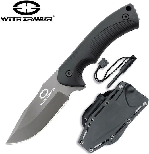 WithArmour Wasp Джобно ножче Survival Черен в Калъф